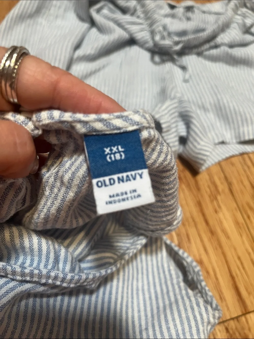 Old Navy Light Blue & White Striped Girls' Romper